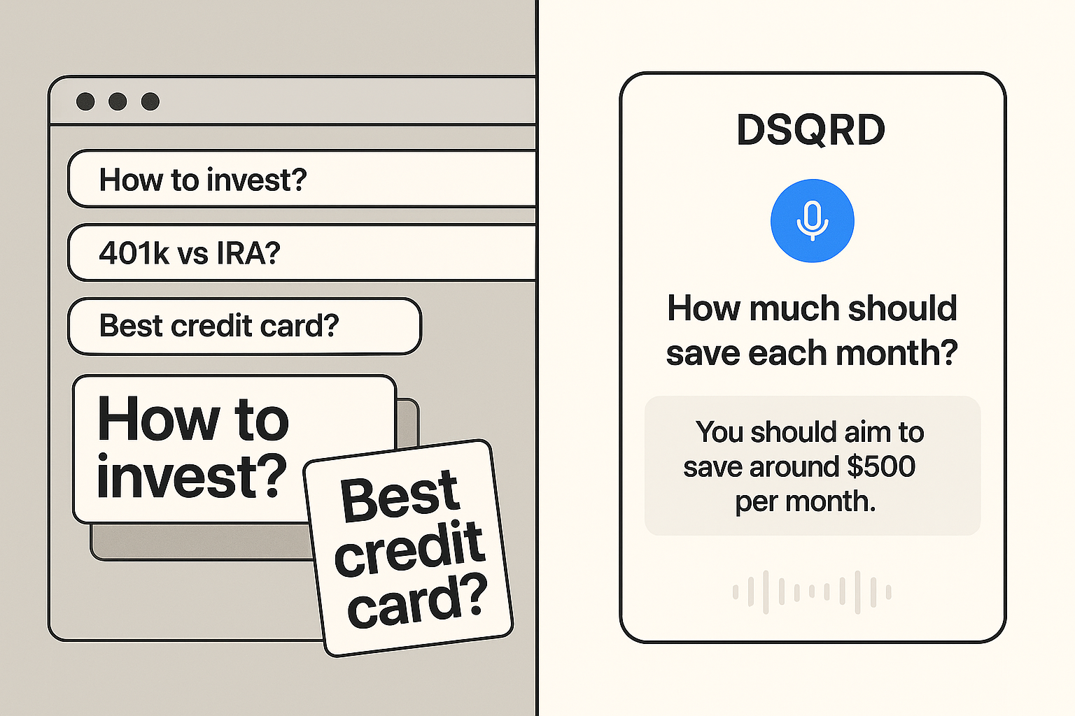 Financial search versus voice assistant comparison